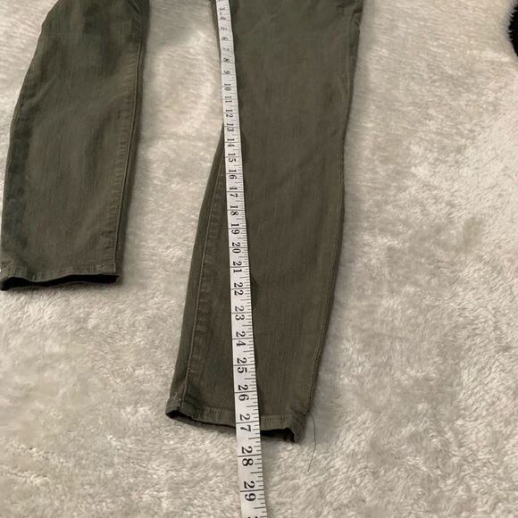 7 For All Mankind Womens Green Denim Skinny Jeans Size 26x27 Mid Rise Pants - Picture 5 of 7